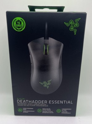 New Razer Deathadder Essential Ergonomic Wired Gaming Mouse Black. SEALED