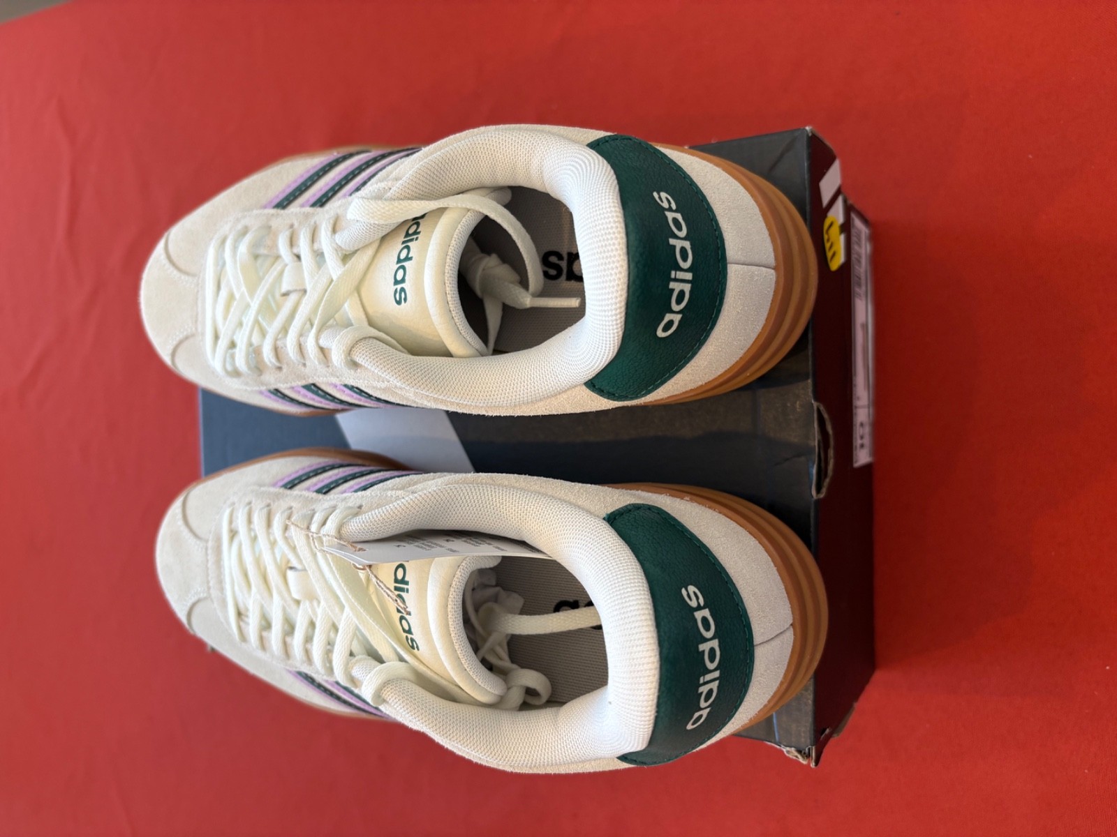 Size 10 - Adidas VL Court Bold Off White Collegiate Green Lilac W thumbnail 2