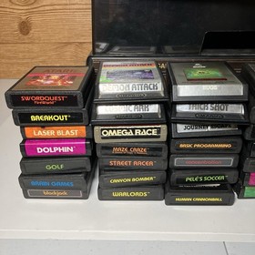 Atari 2600 Console in Box with Game Lot And Collector OEM Case Untested
