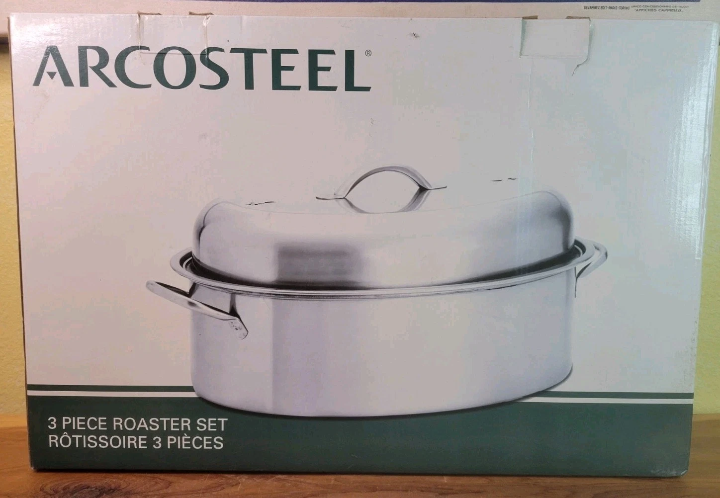 Roaster 18-10 Stainless Steel 3 Piece Rotisserie 16 x 12 in Pan ArcoSteel NIB