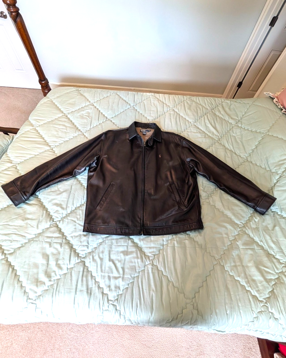 Ralph Lauren Polo Black Lambskin Leather Jacket | eBay