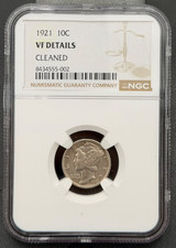1921 P MERCURY DIME 10c NGC Very Fine "SEMI-KEY DATE COIN"