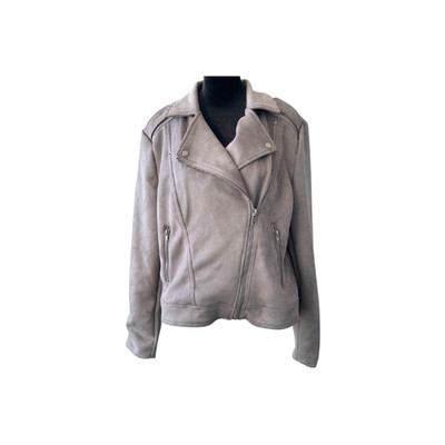 Philosophy Republic Clothing Jacket Moto Faux Suede Charcoal Grey Women s Size L