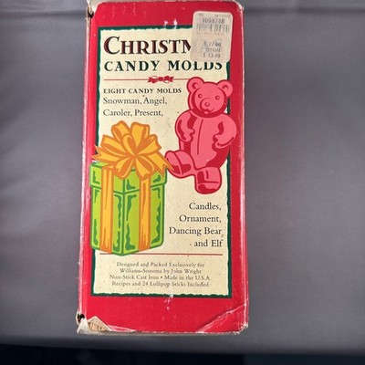 Vintage John Wright Christmas Candy Molds Set 4 Cast Iron Williams Sonoma