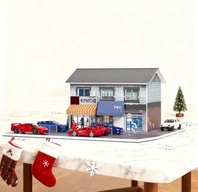 Diorama 1/64 Diecast Garage Modell LED Lichit Parkplatz Modell Display Case DE