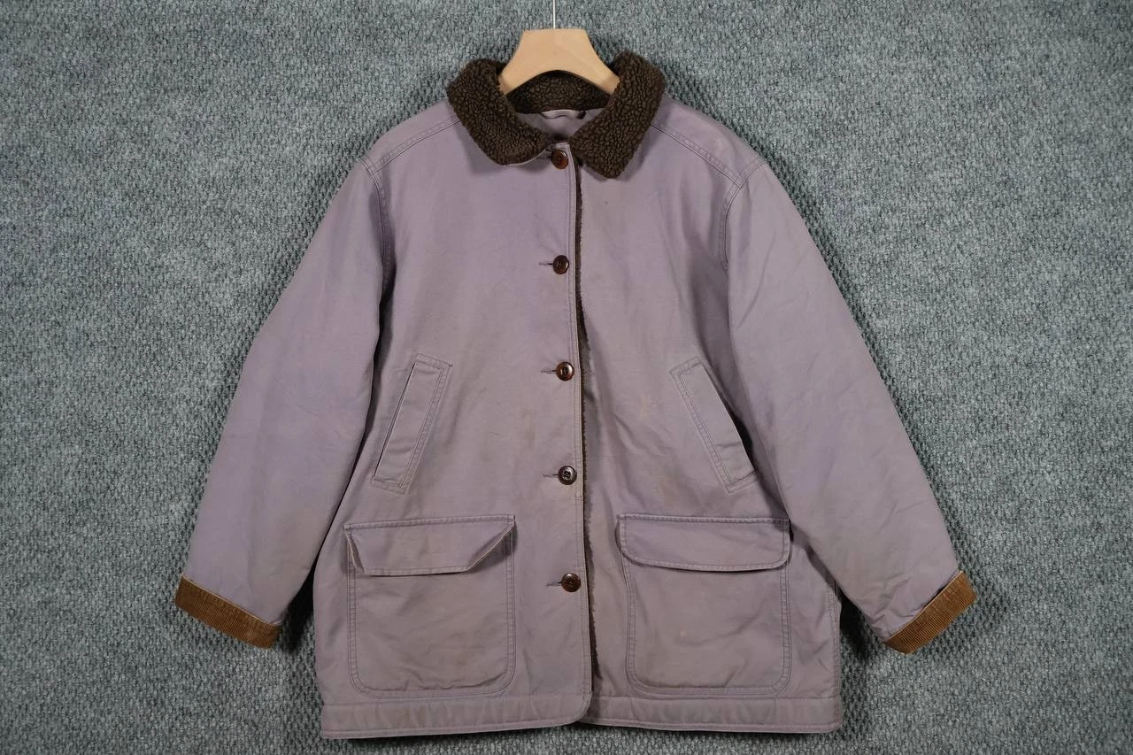 Vintage 90s L.L.Bean Women's XL Purple Insulated Barn Chore Coat Field Jacket