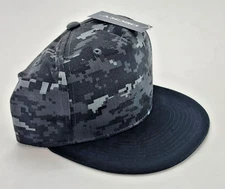 Decky 1064 Black Camo Trucker Hat High Profile 5-Panel Snapback Cap Flat Bill