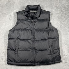 Kenneth Cole Reaction Vest Mens L Black Puffer Lined Insulated Full Zip Pockets