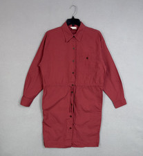 Vintage J Crew Shirt Dress Womens 4 Red Classic Preppy Heritage Minimal Pockets