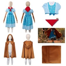 Kids Girl Holly Wheeler Blue Floral Skirt Cloak Halloween Cosplay Costume party