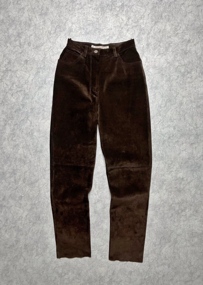 Винтажные замшевые кожаные брюки Sisley размер 26 - Изображение 2 из 4