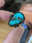Teardrop Turquoise Copper Wire Ring — photo 1