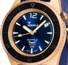 Brand New Squale 1521 50 Atmos Blue Bronze Watch 500m - DEALER WARRANTY