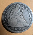 1870-P Seated Liberty Dollar Fine Details Nice Coin!