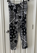 TIBI Pant Jogger Black  White Graphic SIZE 10