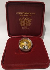 2002 Ghana 500 Sika Queen Elizabeth II Golden Jubilee 5 Grams .375 Gold