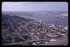 SL22 Slide 1960&rsquo;s Aerial View of Urban Waterfront City 104a