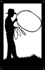 Cowboy Roper with Lasso Wall Art Sign Made in America