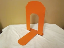 New DEMCO Steel Library Bookends ~ORANGE ~ 9"H × 6"W × 7 3/4"D