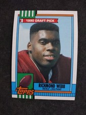 1990 Topps Richmond Webb #316 Miami Dolphins Rookie Football Card. rookie card picture