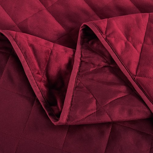 Serenta Velvet Quilted 5 Piece Bed Spread Set Diamond Design Soft Lightweight - Picture 83 of 83