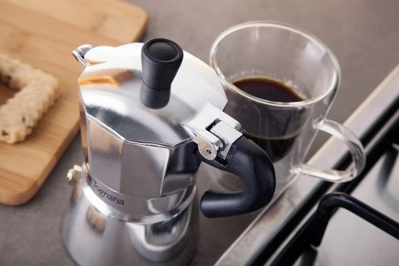 Caffettiera Moka Caffè Espresso TOGNANA Mezza 0,5 Tazza 1/2 in Alluminio NUOVO, fotografia 7 di 9