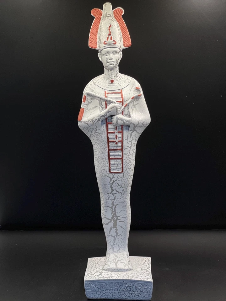 Pedra de mármore branco Deus Osíris Senhor dos Mortos estátua feita à mão, estátua única A - Imagem 3 de 4