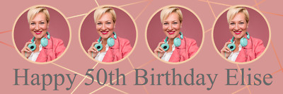 Personalisiertes Banner zum 50. Geburtstag | 4 Fotos | Marine/Gold, Roségold, Schwarz/Gold