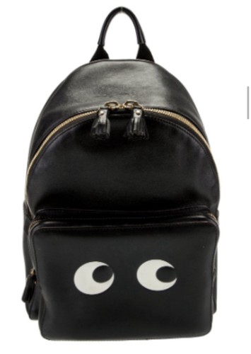 ANYA HINDMARCH Black Leather Mini Eyes Backpack