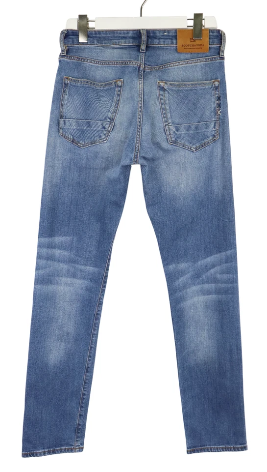 Jeans masculino SCOTCH & SODA Vernon W30/L32 slim fit botão efeito mosca desbotamento bigode - Imagem 2 de 4