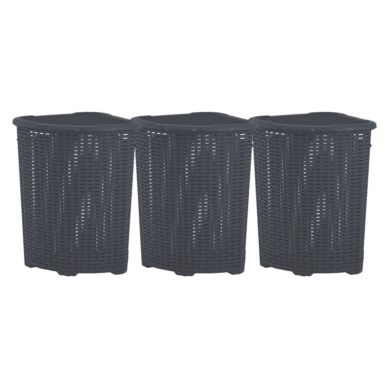 With Lid - Onyx Grey, 3 Pack (50 Liter)