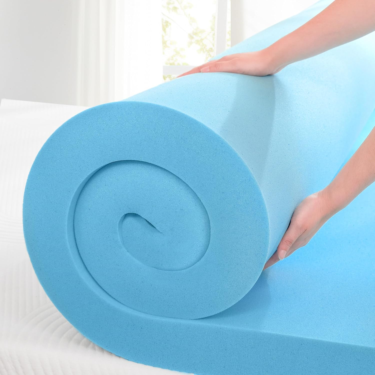 Gel-Infused Memory Foam Queen Mattress Topper for Cooling Comfort