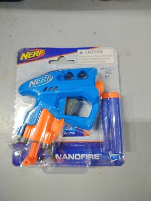 Hasbro Nerf N-Strike NanoFire Blaster Blue w/ 3X Elite Darts Ages 8+ E0667