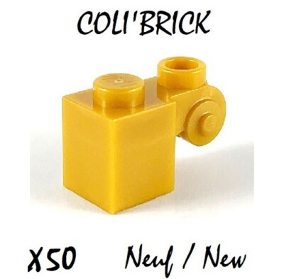 Lego 20310 - 50x Deko Design Steine / Brick Modified 1x1x2 - Gold / Gold - Neu