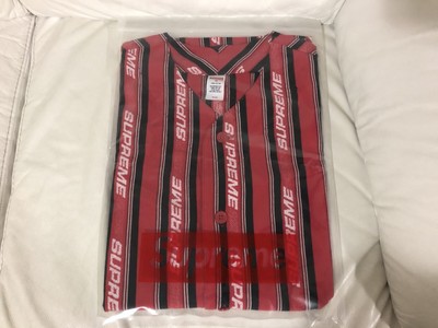 supreme baseball jersey red