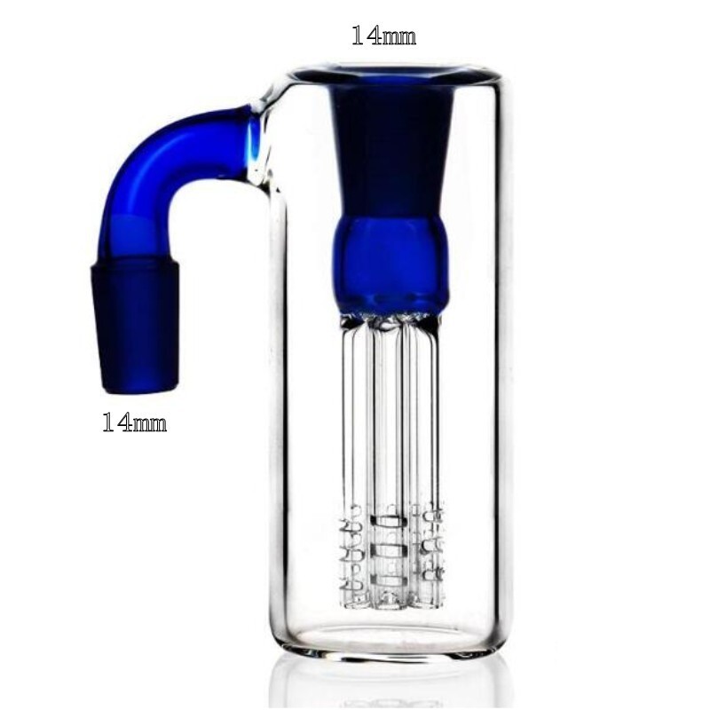 MINI 14mm 90° Azul Cenicero Seco Azul Para Tubo de Agua de Vidrio Bong Burbujeador