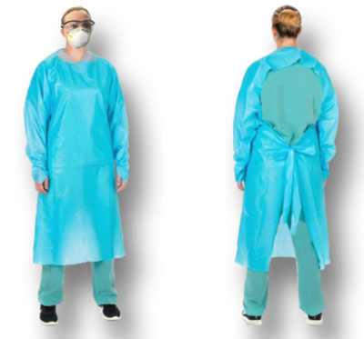 100 Disposable Non-Woven Medical Isolation Gowns AAMI Level 1, 2, 3 Made in USA