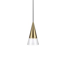 Image of Modern Glass Brass Pendant Light With 1 Bulb DL1930