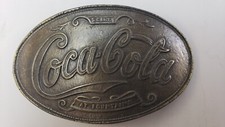 Vintage Coca-Cola Brass Plated Belt Buckle "5 Cents at Fountains" Oval