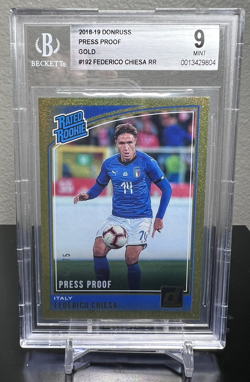 2018-19 DONRUSS FEDERICO CHIESA #192 RATED ROOKIE PRESS PROOF GOLD BGS 9 /75 RC