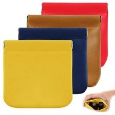 4Pcs Leather Pocket Cosmetic Bag for Purses Portable No Zipper Pouch