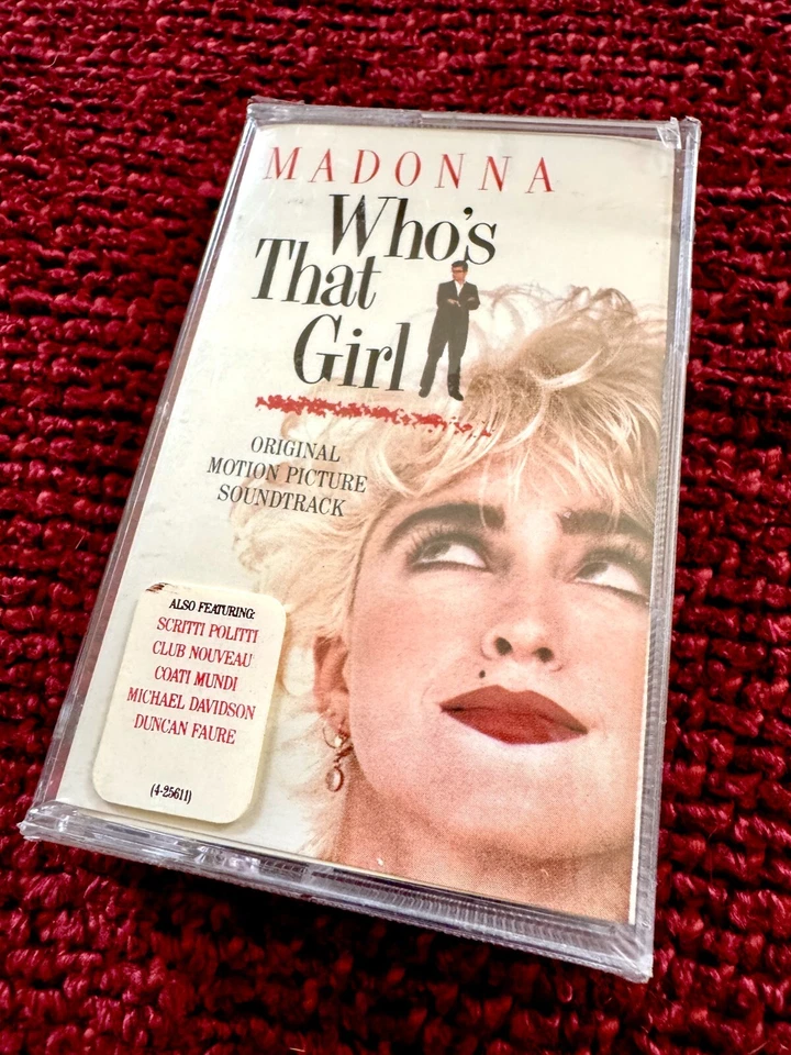 MADONNA SEALED 1987 WHO'S THAT GIRL PROMO HYPE STICKER TAG CASSETTE TAPE BOX LP - Image 3 of 4
