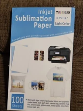 Inkjet Sublimation Paper 8.5"x14" Light Color 100 Sheets Printers Jack