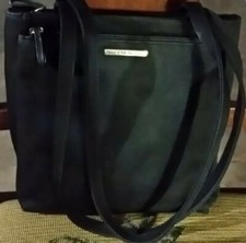 Nine West Purse Shoulder Bag Handbag Blk Women 9"x9.25" Zipper Snap Pockets 