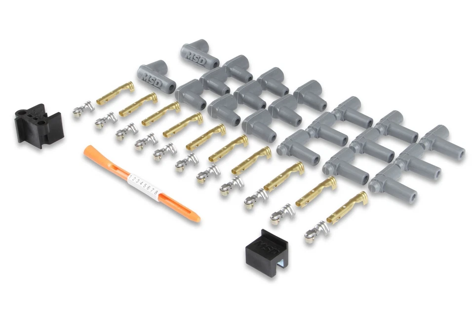 Juego de cables de bujía MSD Super Conductor, bujía multiángulo de 8 cilindros, enchufe/hei - Re Foto 4 de 4