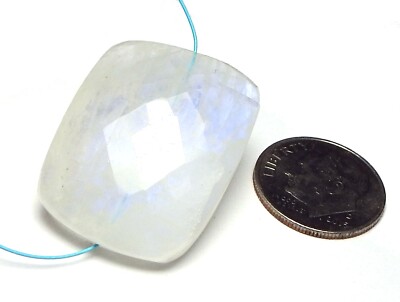 RAINBOW MOONSTONE 27mm Faceted Nugget Focal Bead AAA NATURAL /N11