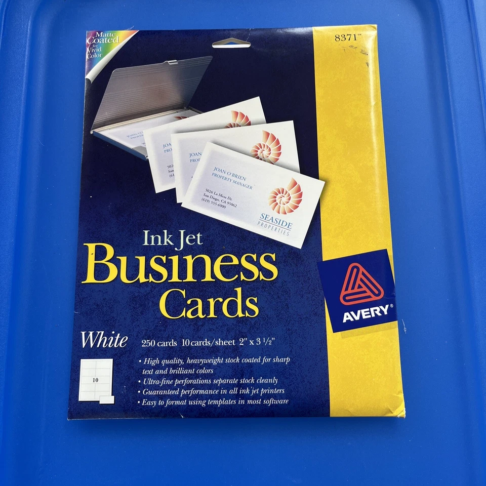 Avery 8371 Business Cards | Matte White | 250 cards | 2'' x 3 1/2'' | NOS - Image 2 of 4