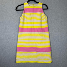 Ann Taylor Loft Womens Size 0P Sleeveless Mini Sheath Dress Pink Yellow Stripe