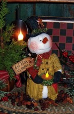 Primitive Christmas Snowman Candle Doll Paper Pattern 245