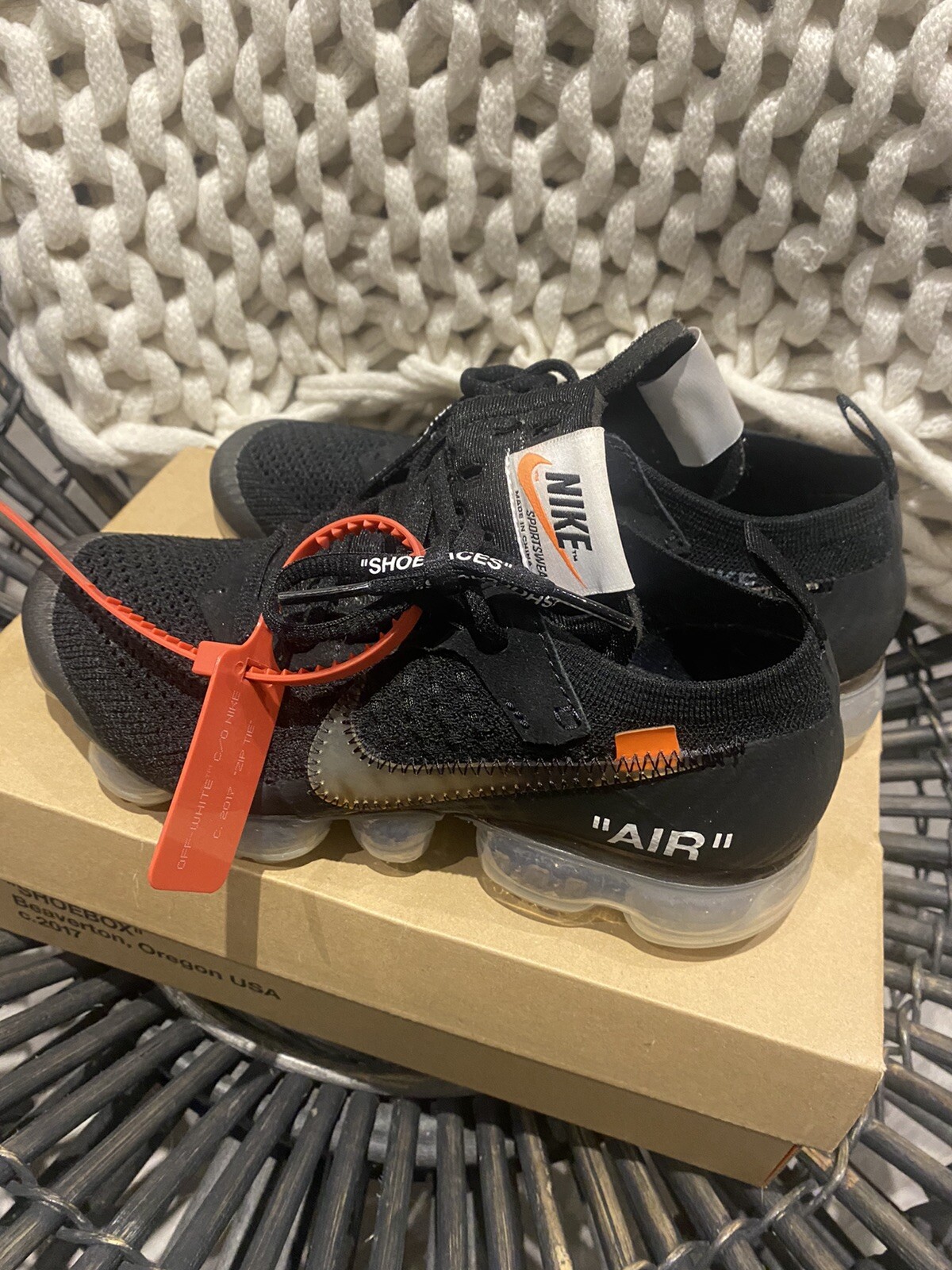 OFF WHITE X NIKE Taglia UK 4 5 Nike Air VaporMax x BIANCO SPORCO 2017 AA3831 100